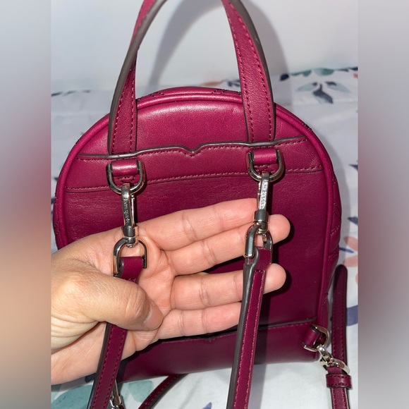 ♠️Kate Spade Natalia Mini Convertible Backpack Cherry Wood Crossbody Quilted - Picture 6 of 15